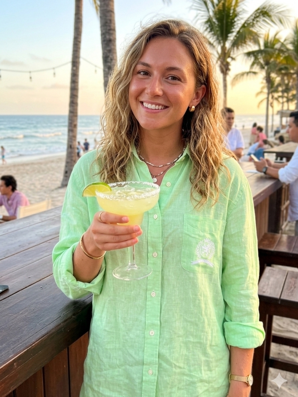 Vtg & NWT Tommy Hilfiger Light Green 100% Linen Top (Cover-up)